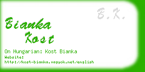 bianka kost business card